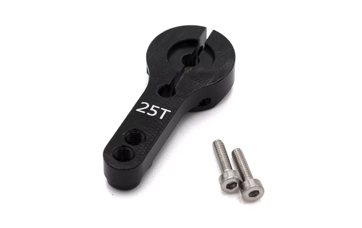 Servoarm Aluminium 24 mm 25T SchwarzServohorn aus Aluminium mit 25T Verzahnung