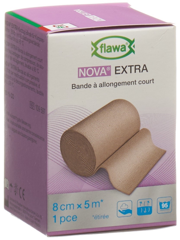 FLAWA Kurzzugbinde<br>1 Stück, 8cmx5m, hautfarbig