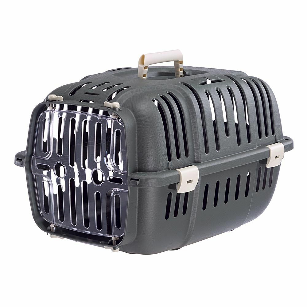 Panier de transport rigide jet 10 pour petits chiens et chats, porte transparente antichoc, grilles de ventilation