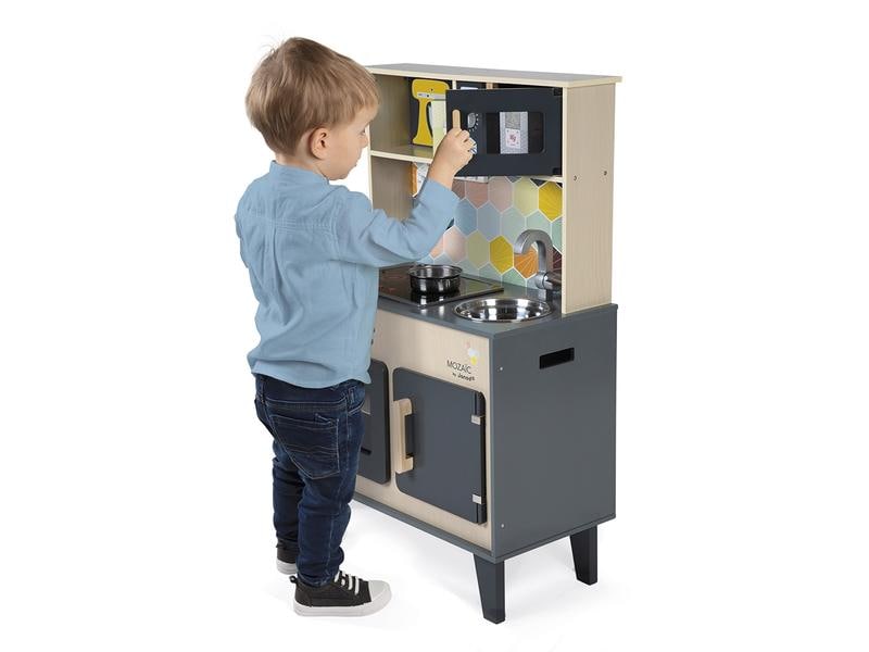 Janod Spielküche Mozaïc Big Cooker Holz Supergrosse Küche mit Zubehör