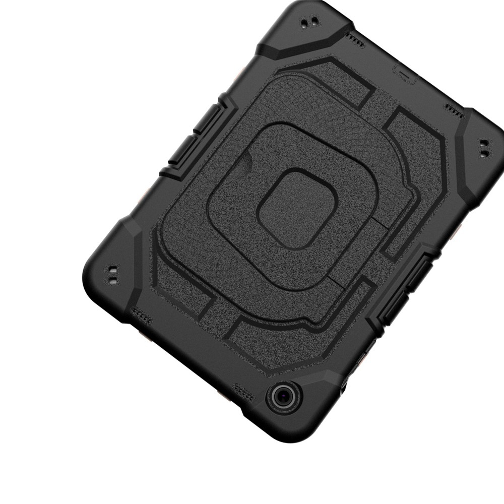 Samsung Galaxy Tab A11 / A9 Hybrid Outdoor Silikon Case Hülle mit Aufsteller - Schwarz
