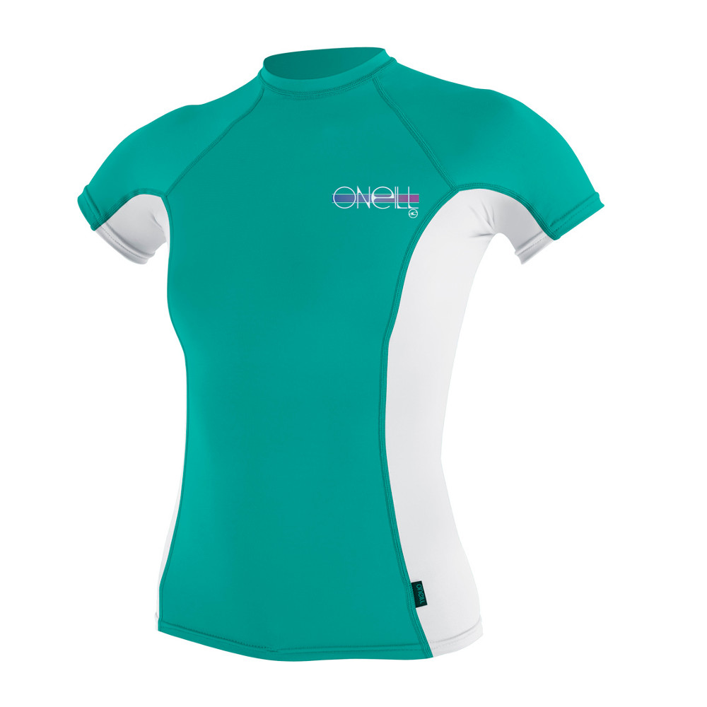 O'Neill UV Protection WMS Skins S/S Crew Ltaqua/wht