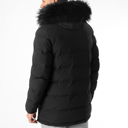 Doudoune Longue Explorer Avec Fourrure Noire 0038 Noir