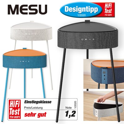 Fontastic Drahtloser Lautsprecher Mesu im Tisch Design weiß