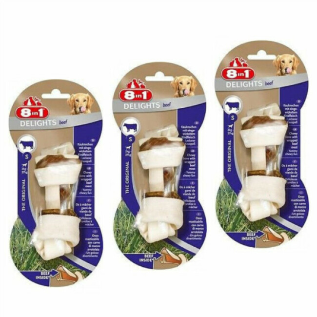 Os à mâcher pour chien saveur boeuf 8 in 1 Delights