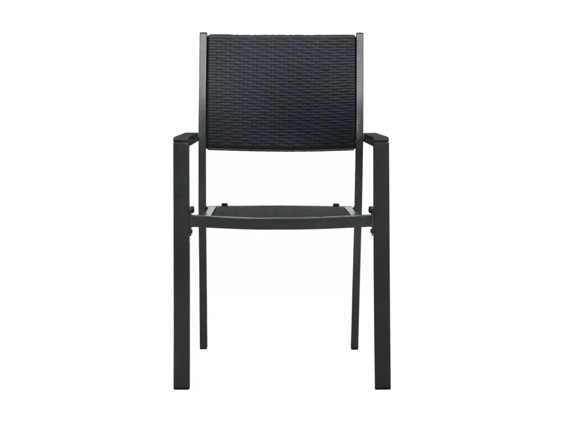 Ensemble à manger de jardin 7 pcs Noir