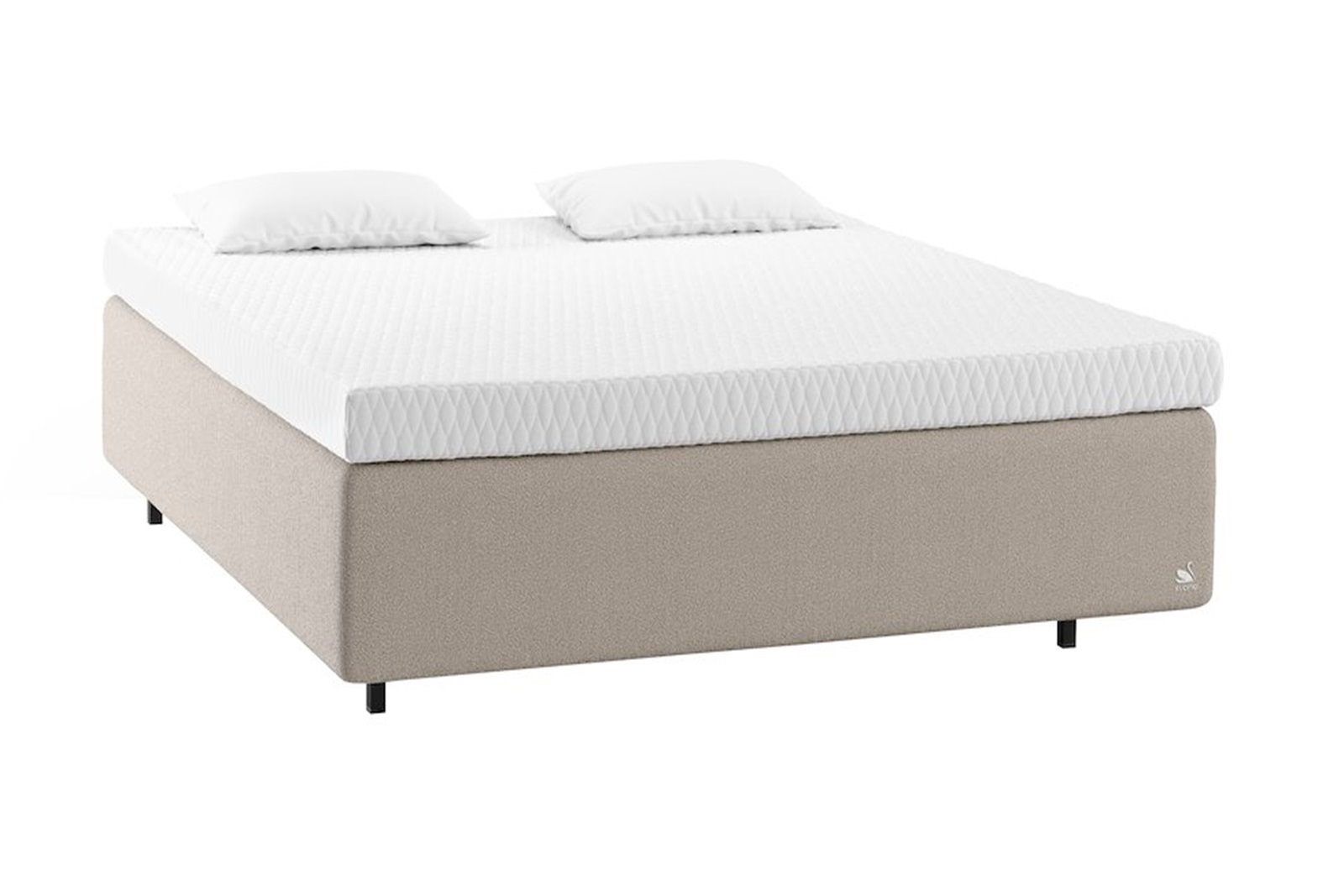 Zoe kontinentalseng Tekstil Dream Grey, Integrert overmadrass og Floating Legs