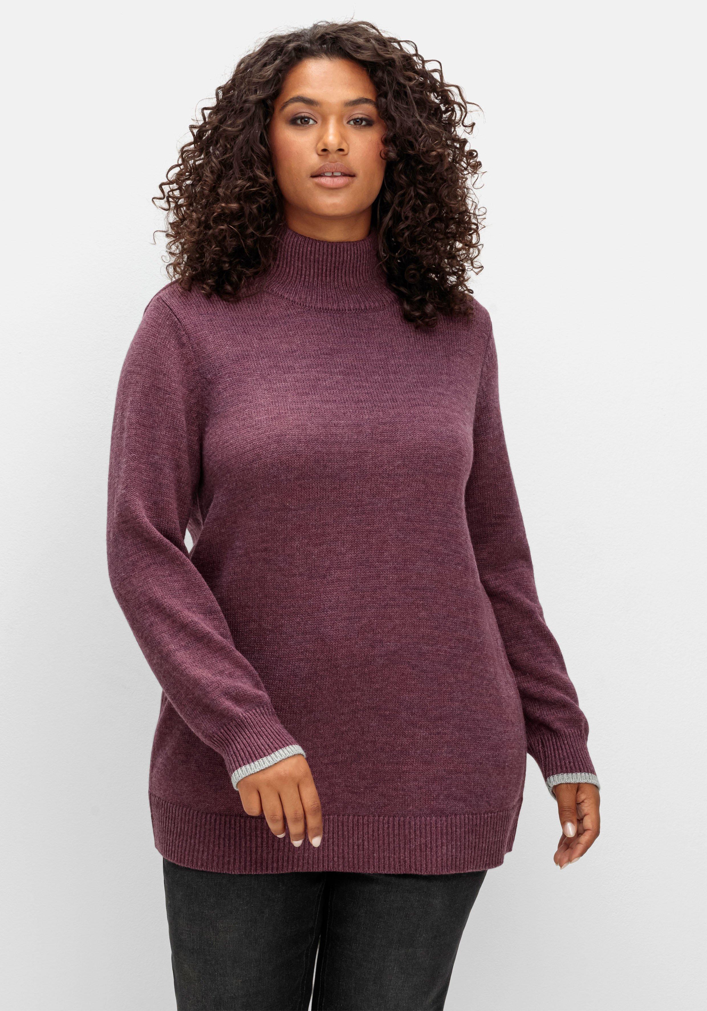 Pullover mit Stehkragen und Kaschmiranteil