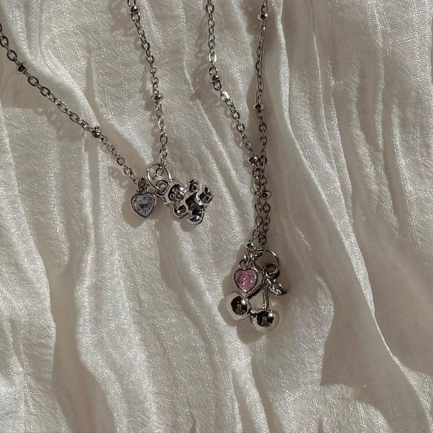 Gemsha - Kersen / Beer Strass Hanger Legering Ketting