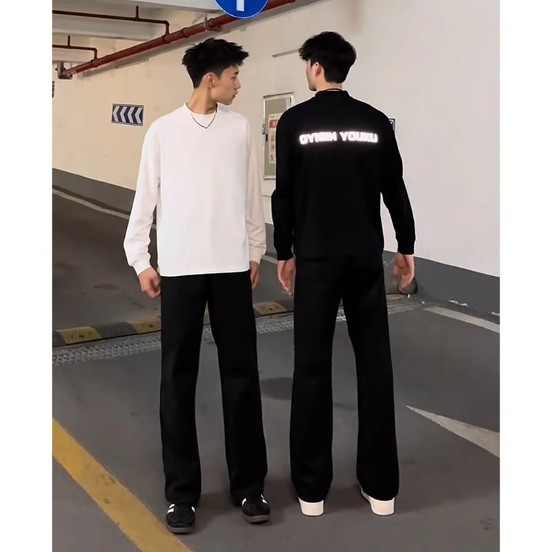 Chuoku - Mid Rise Plain Bootcut Pants