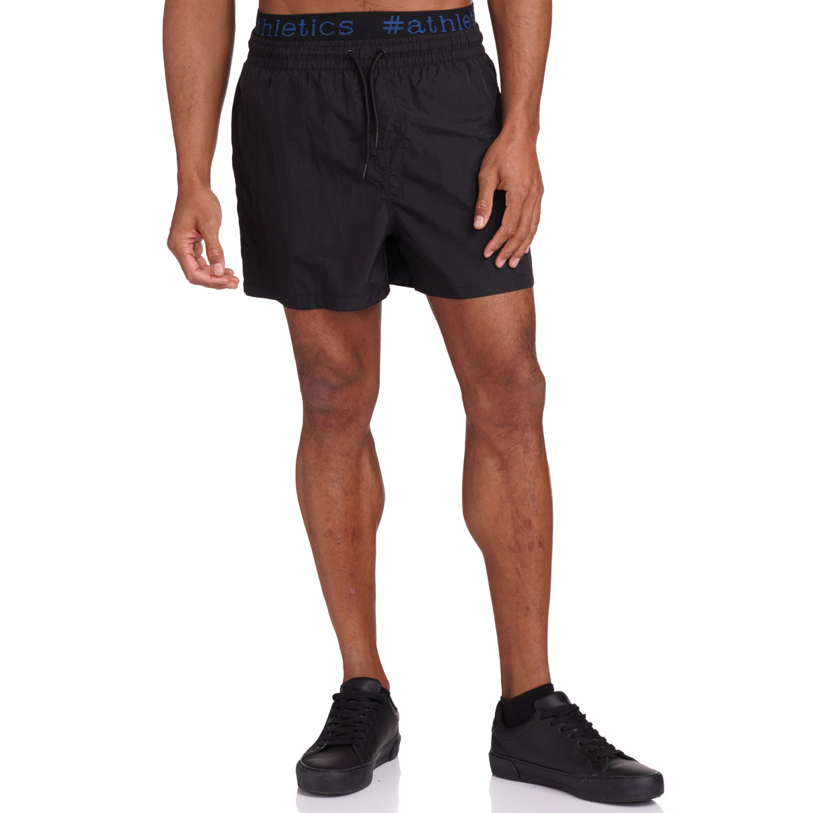 Herren Badeshorts mit Netzinnenhose schwarz