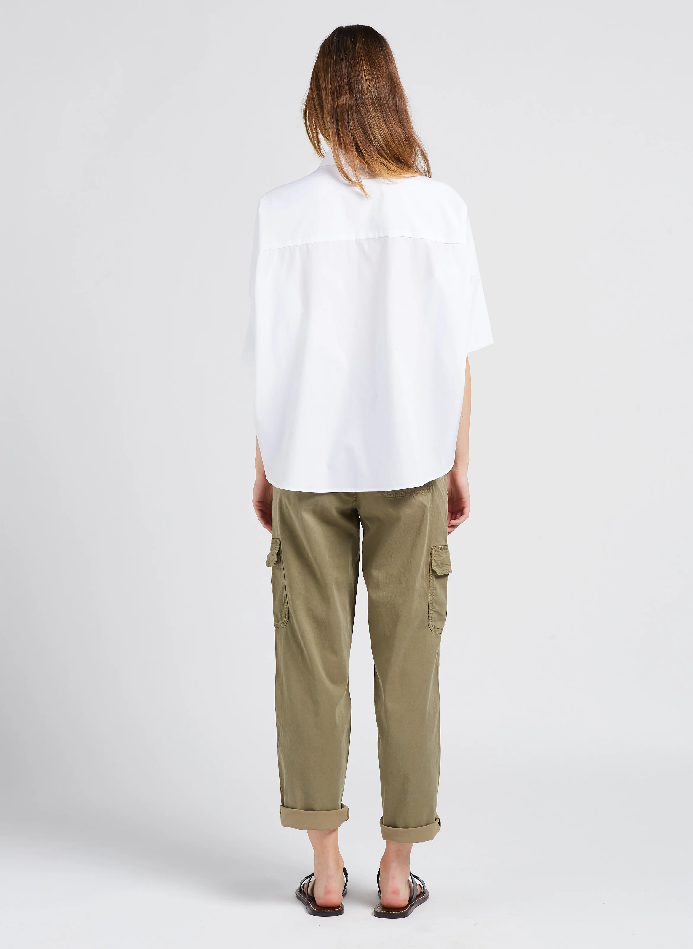 NARA - Chemise oversize col classique en coton | Blanc