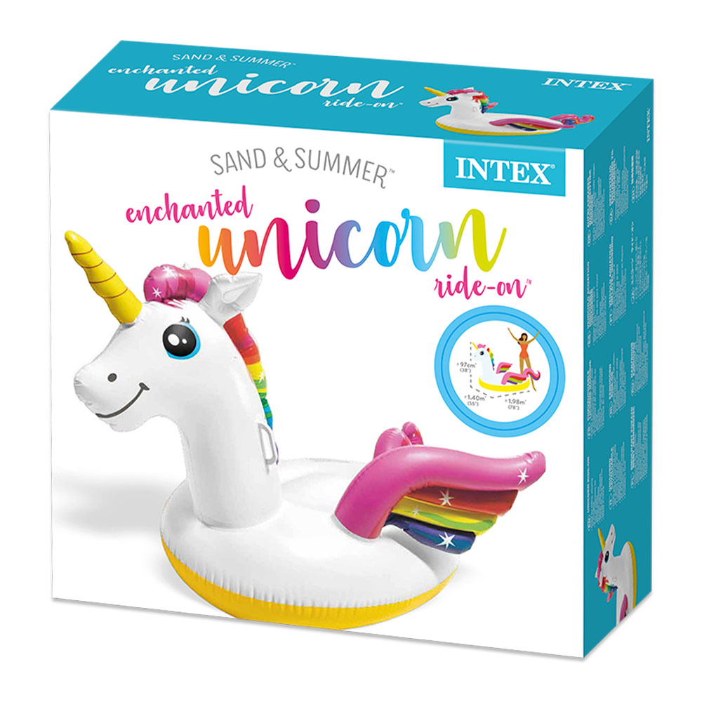 Unicórnio inflável Intex, tamanho médio 201x140x97 cm