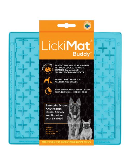 Lickimat Buddy Treat - Slowfeeder Voermat Turquoise - Hondenvoerbak