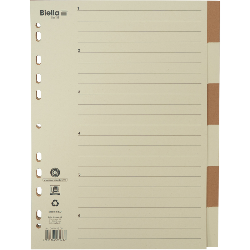 Biella Register, A4, 6-teilig