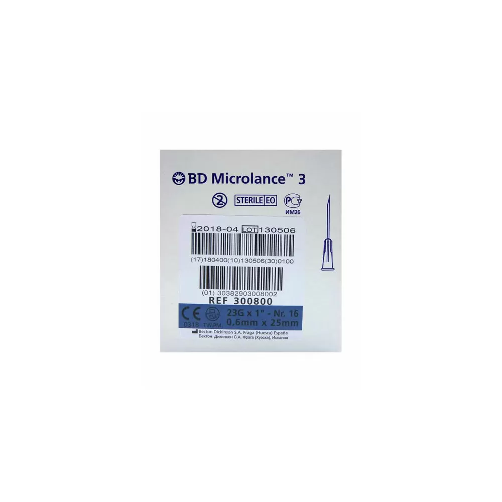 BD Microlance 23 g x 1 - 0,6 x 25 mm (blå) - 100 stk.