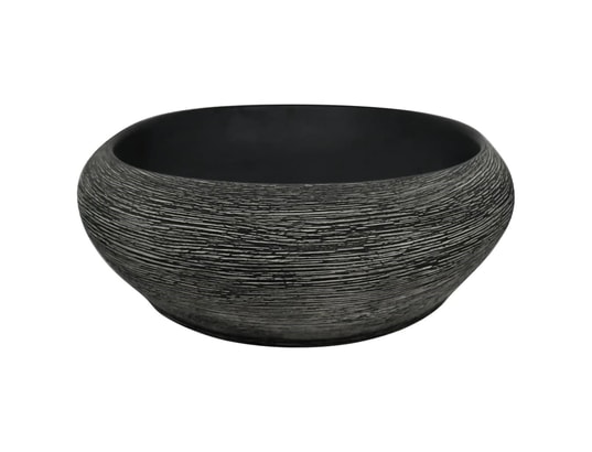 VIDAXL - Vasque à poser gris et noir ovale 59x40x14 cm céramique