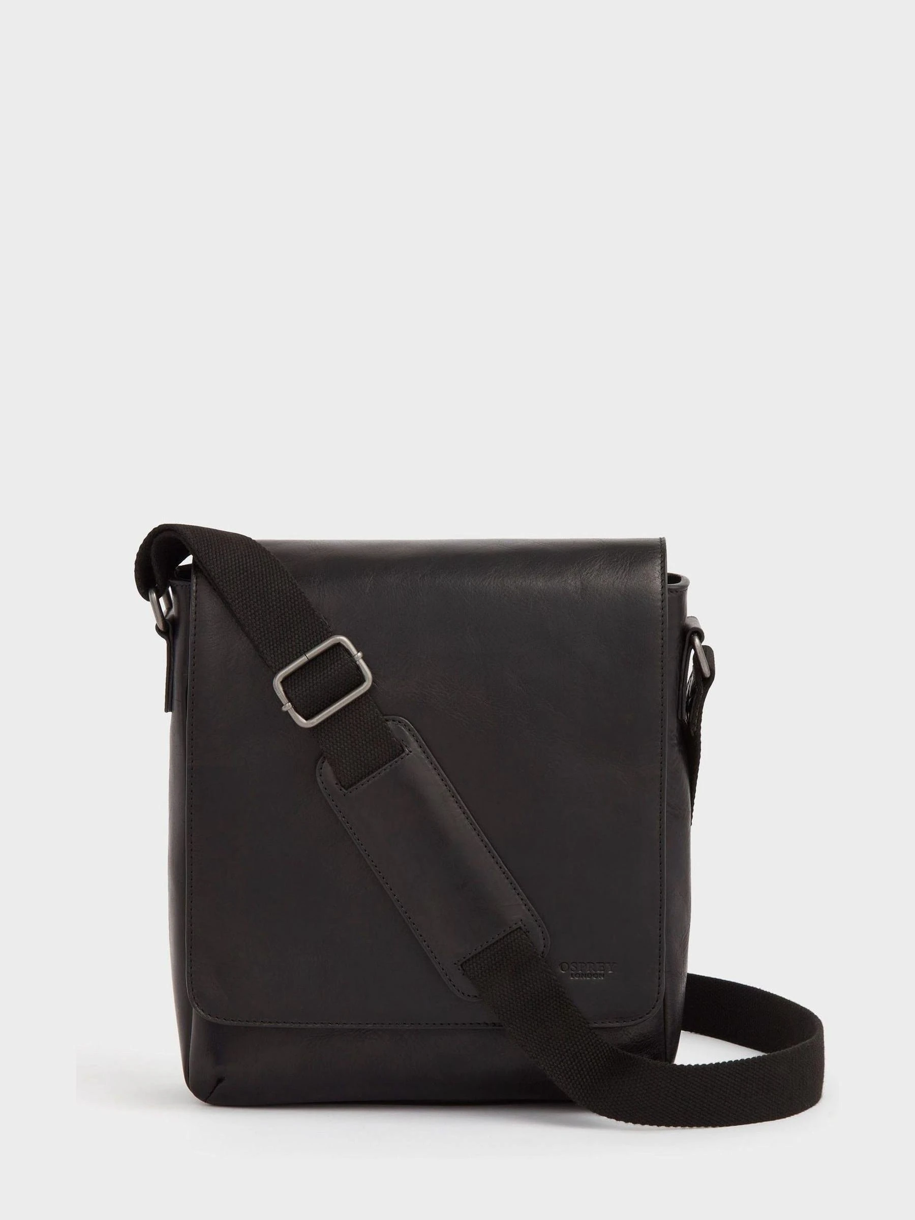 Zwart - The Baker Large Leather Messenger Bag