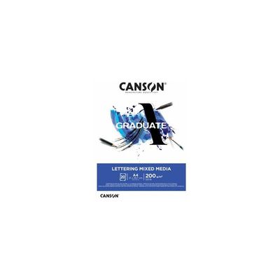 Canson Graduate Lettering Mixed Media - Bloc dessin - 20 feuilles - A3 - 200 gr