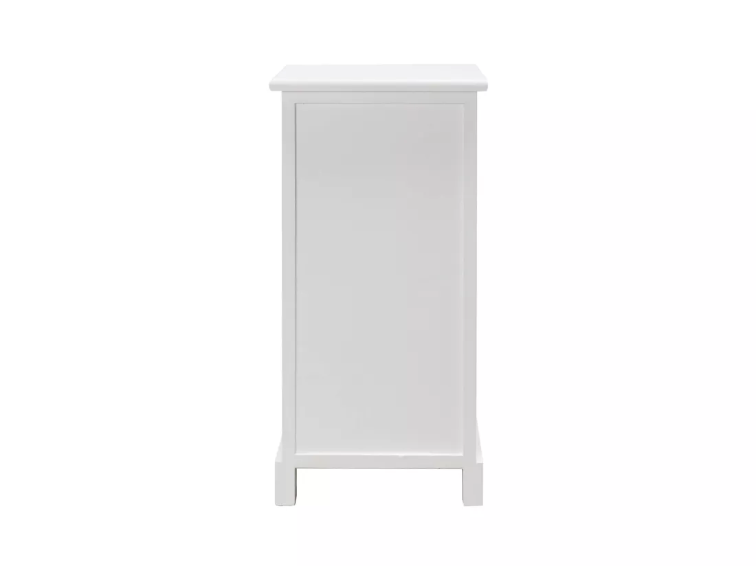Table De Chevet 3 Tiroirs Bois Mdf Blanc Gris Moderne 59.5x30x25 Cm