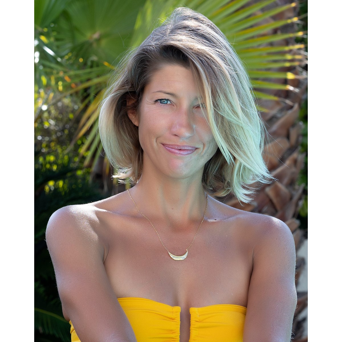 Collier acier jaune 40+5cm