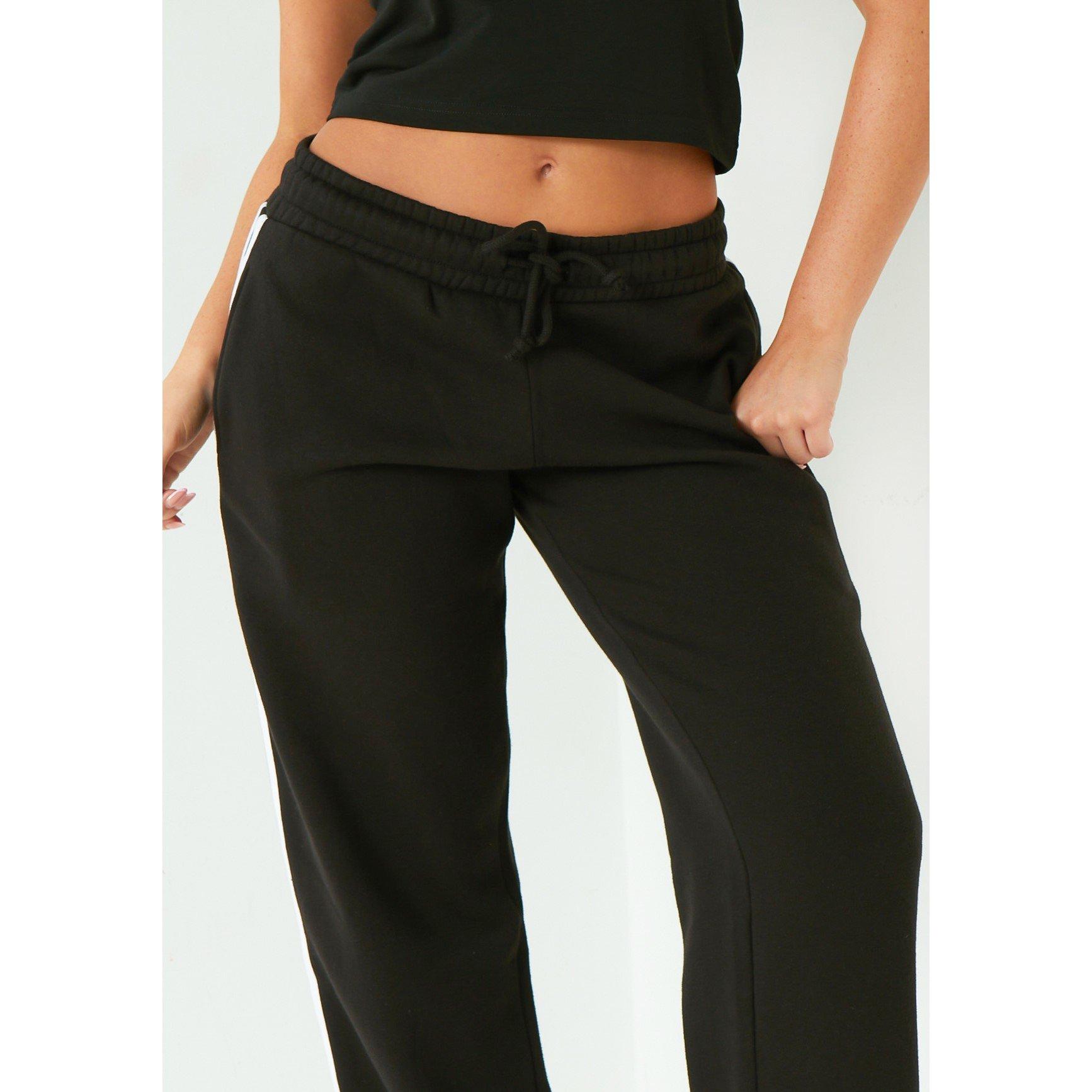 Missy Empire ME Contrast Side Stripe Wide Leg Jogging Bottoms Womens