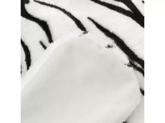 Tapis en peluche en forme de tigre 144 cm blanc