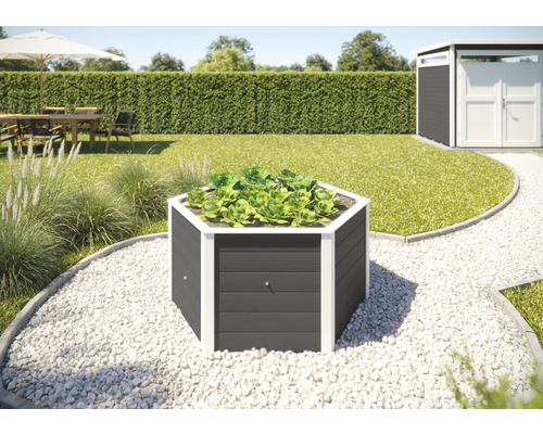 Weka classic 6-zijdig verhoogd tuinbed, 146 x 143 x 68,5 cm, antraciet