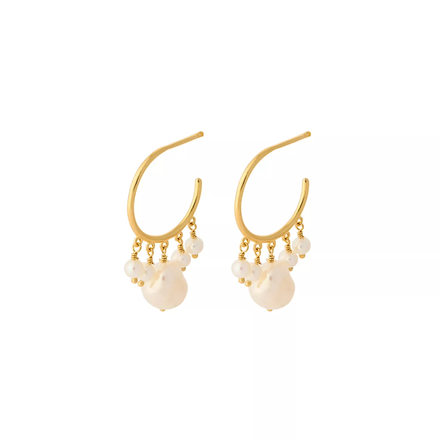 Pernille Corydon Bay Pearl Øreringe 18 kt. Forgyldt Sølv e-016-gp
