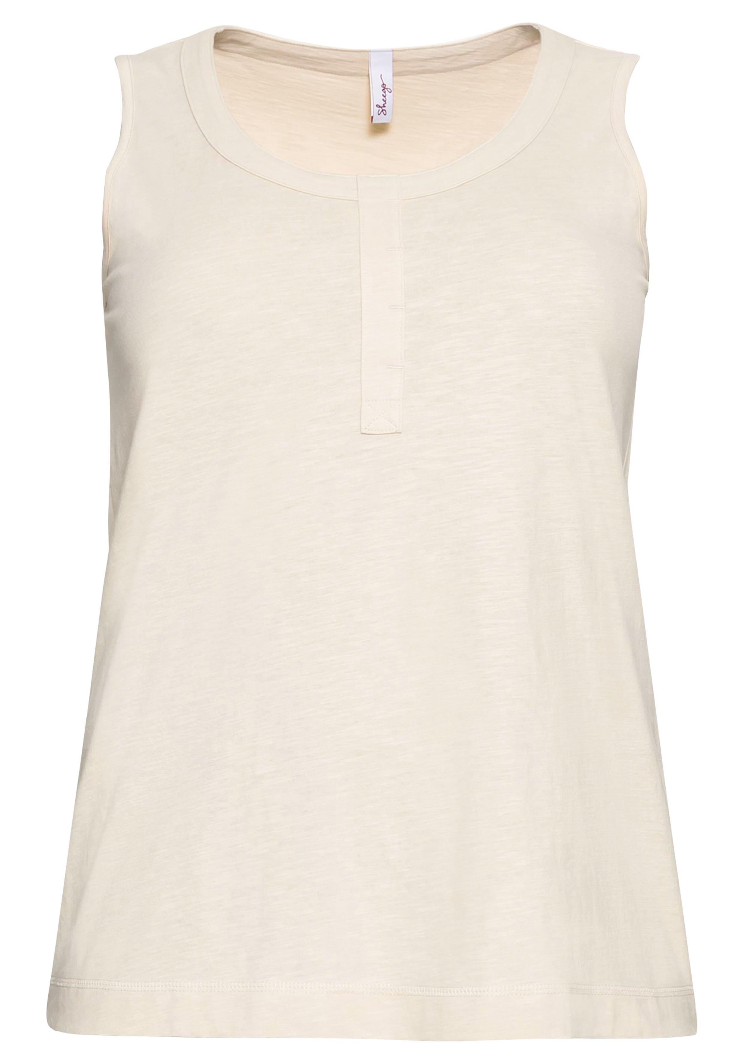Tanktop mit Zierknopfleiste, geflammte Qualität