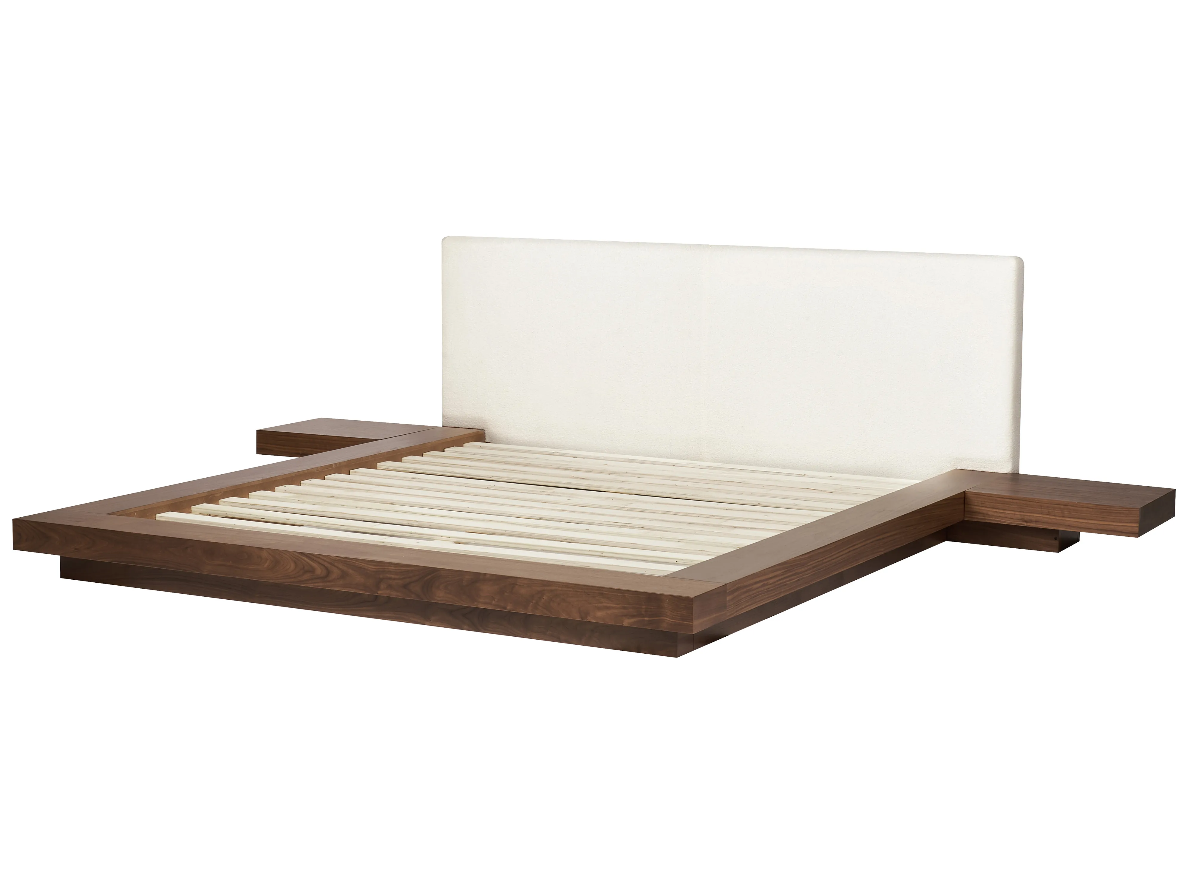 Bed Bouclé ZEN 180 x 200 cm Bruin essenhout