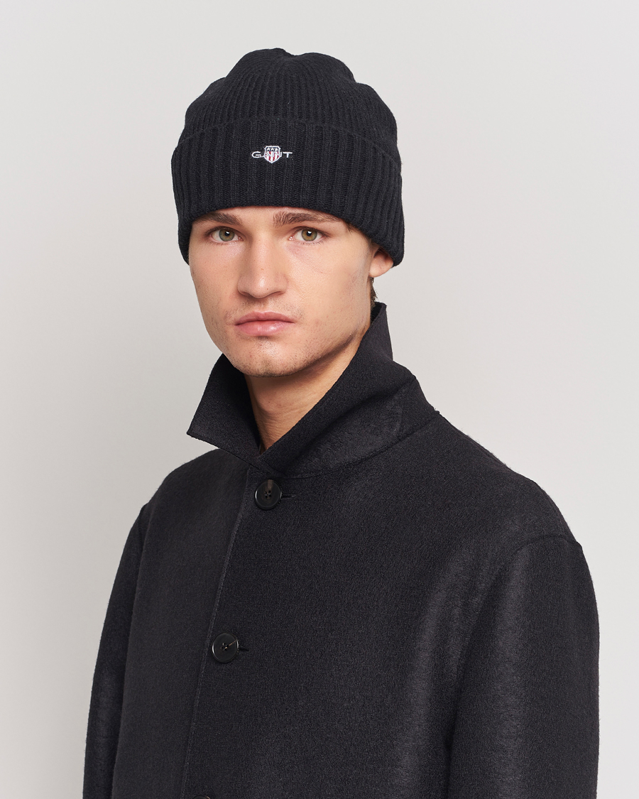 GANT Wool Lined Beanie Black