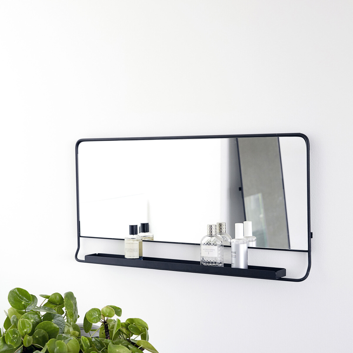 House Doctor - Spejl Med Hylde - Chic - Sort - 40X80 CM