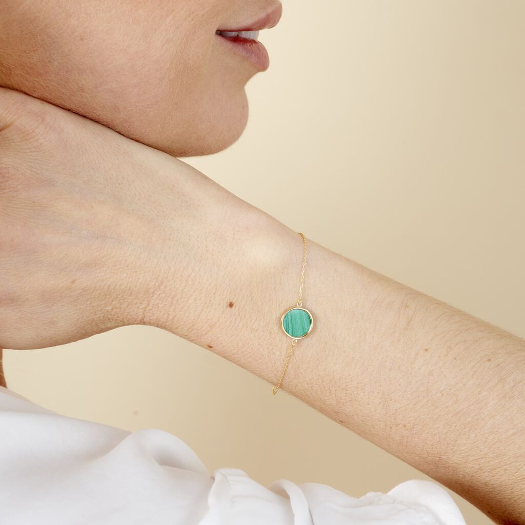 Bracelet Florica Or Jaune Malachite