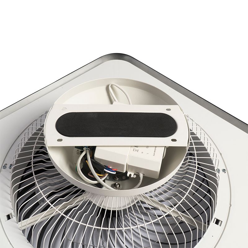 Plafondventilator vierkant zwart incl. LED dimbaar - Climo