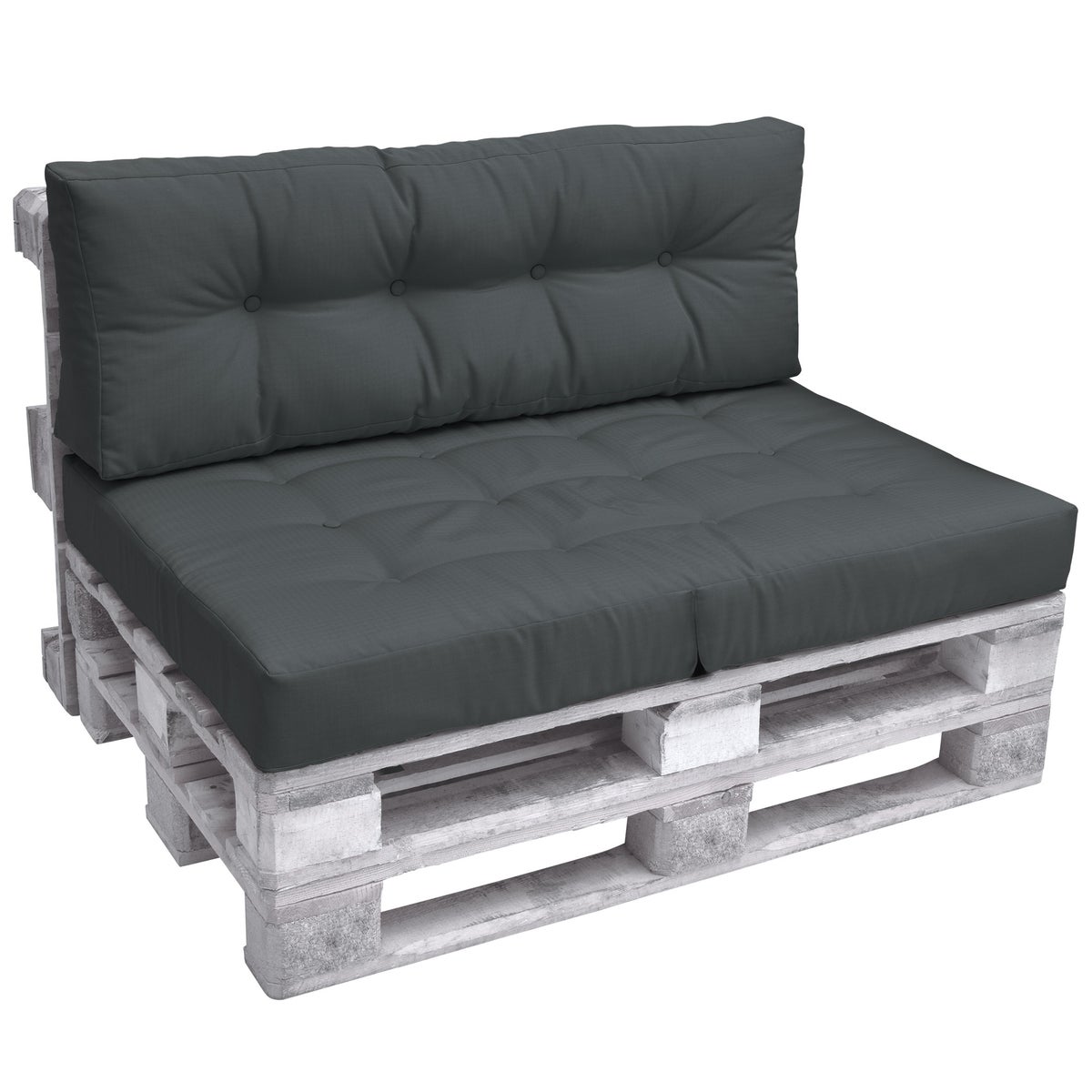 Beautissu ECO Elements palletkussen rugleuning 120x40x10cm grafietgrijs