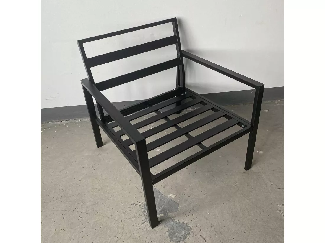 Rugiada - Salon de jardin en aluminium avec coussins - canapé, 2 fauteuils, table basse
