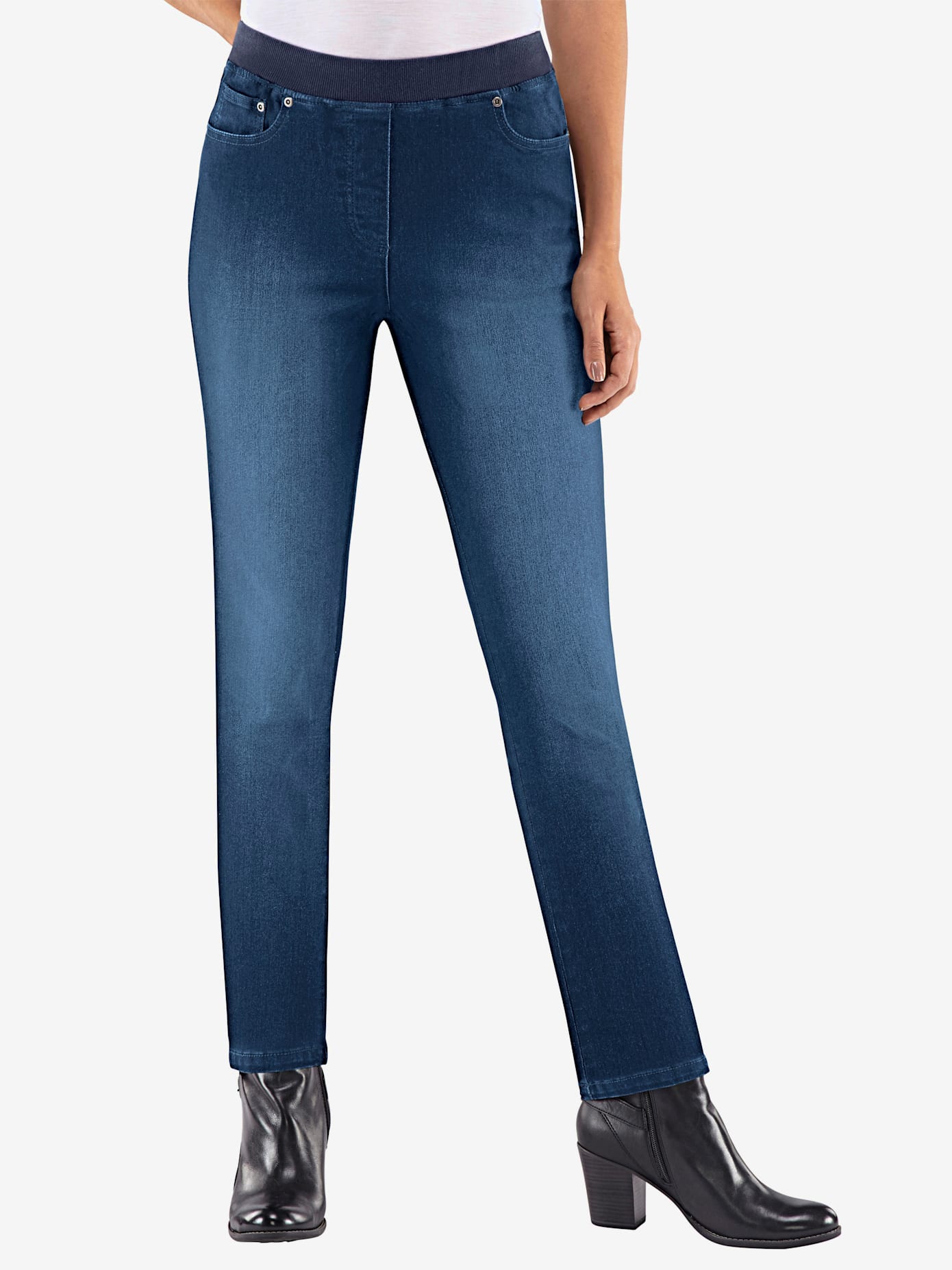 Jean femme confortable avec ceinture élastique