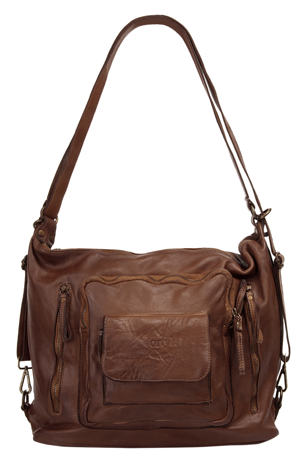 forty° Cityrucksack echt Leder, Made in Italy