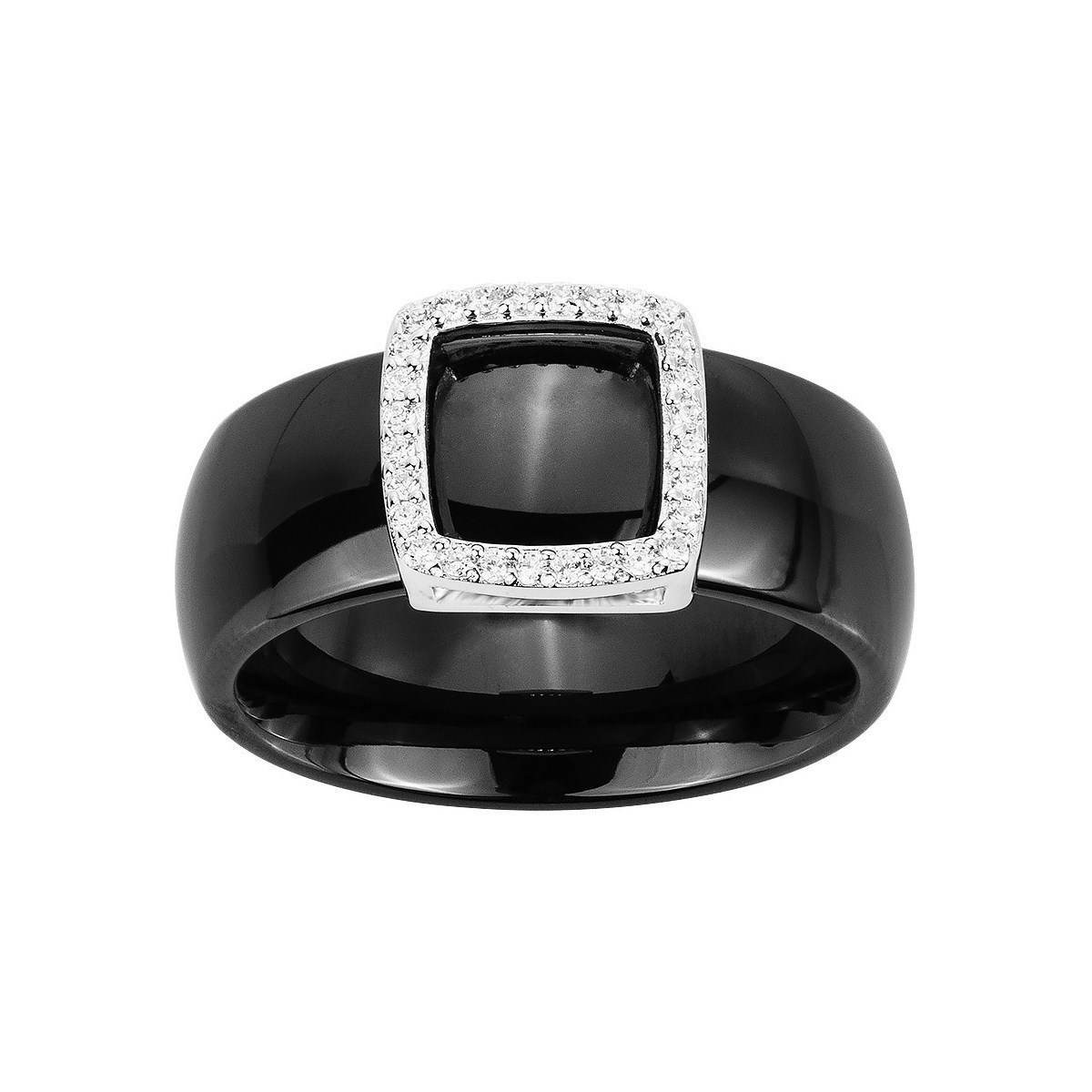 Bague en Argent 925 millièmes et céramique - blanc brillant