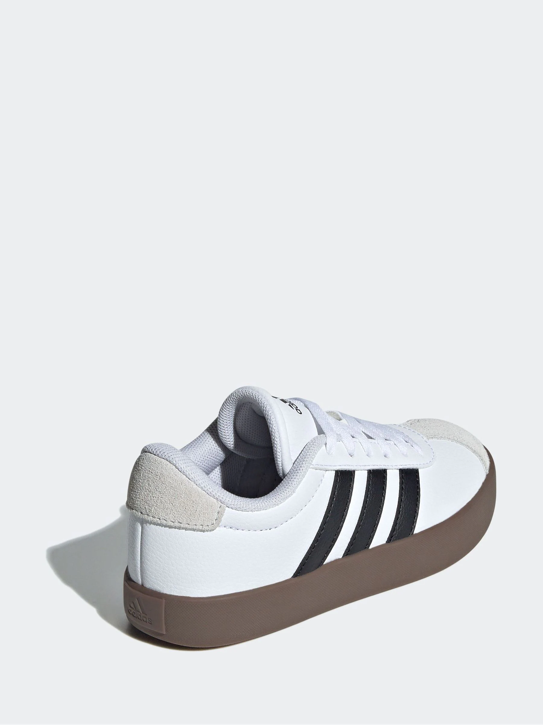 Wit/zwart - adidas Vl Court 3.0 Suède sneakers met veters voor kinderen