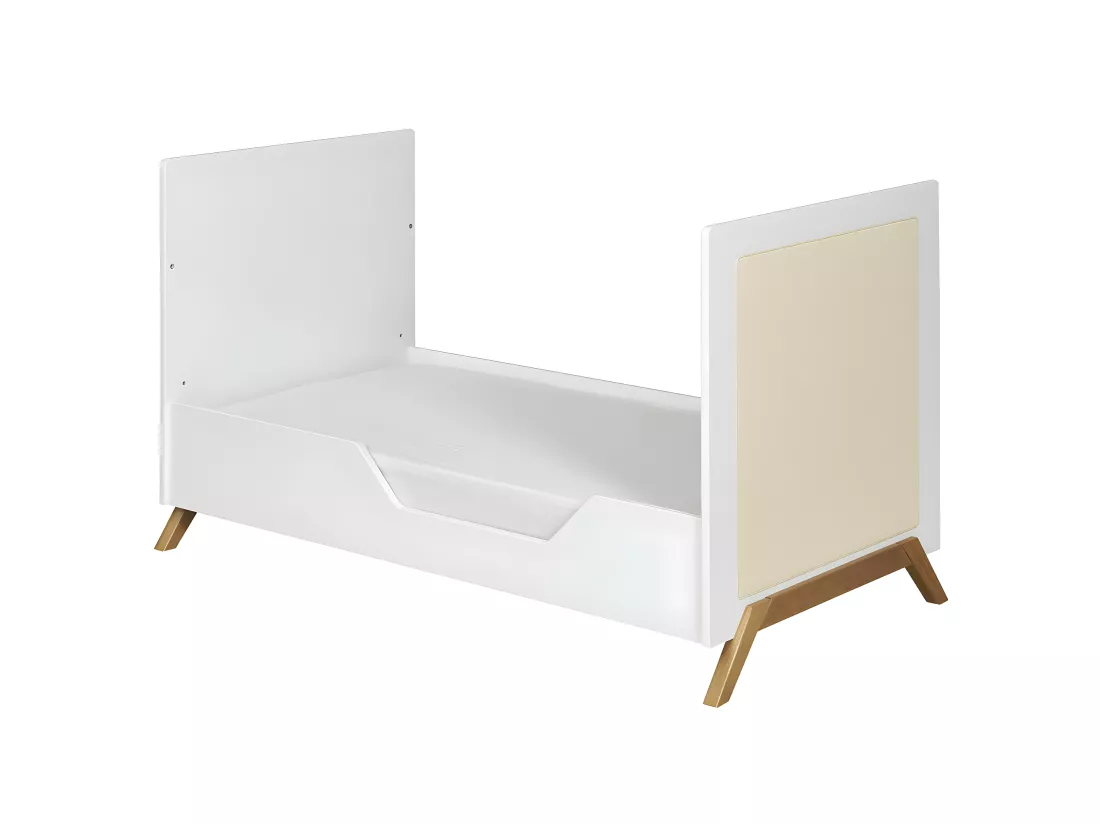 Lit bébé avec matelas 70x140 cm panneaux de fibres blanc AZU