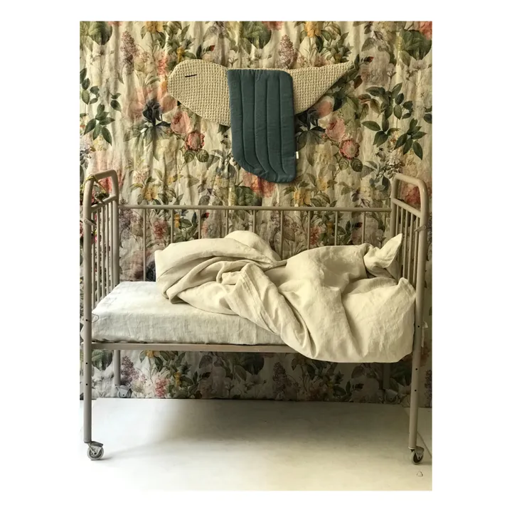 Ila y Ela Oiseau décoratif en lin | Bleu