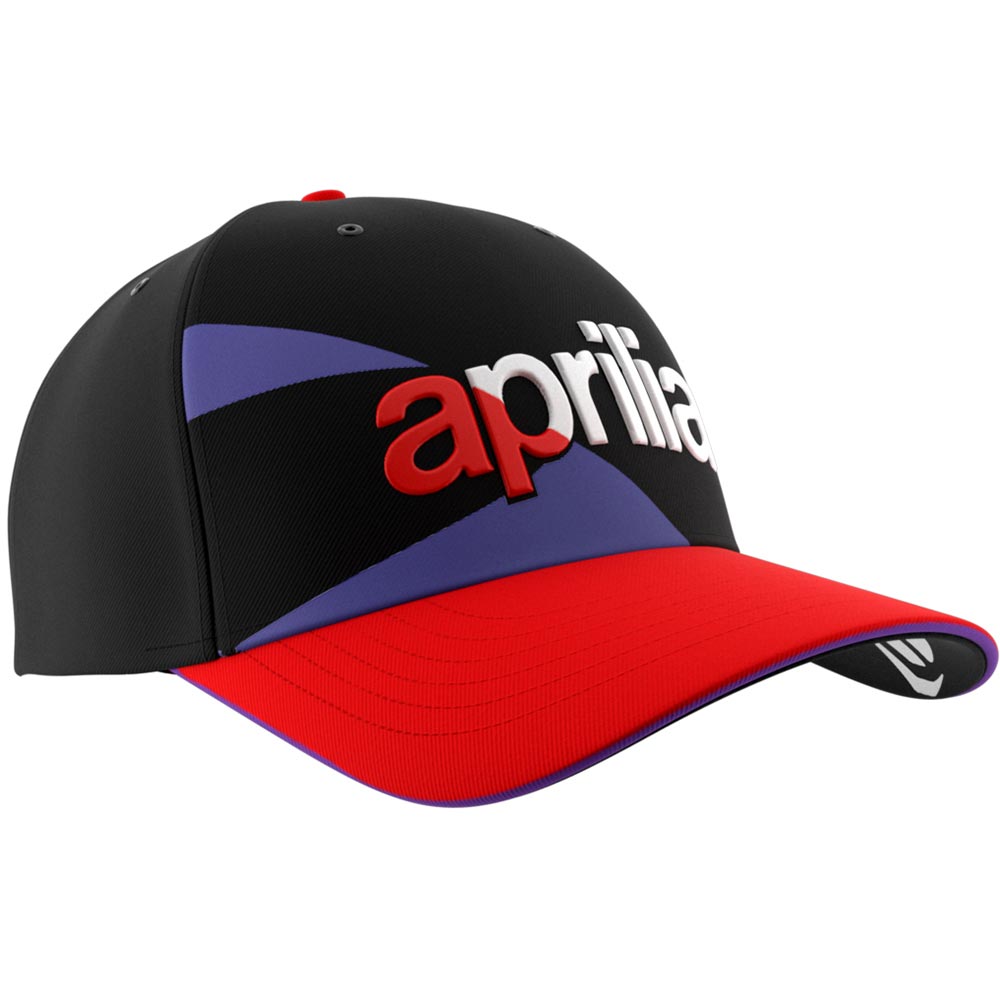 Ixon - Casquette Round Aprilia 24 Noir / Blanc / Rouge