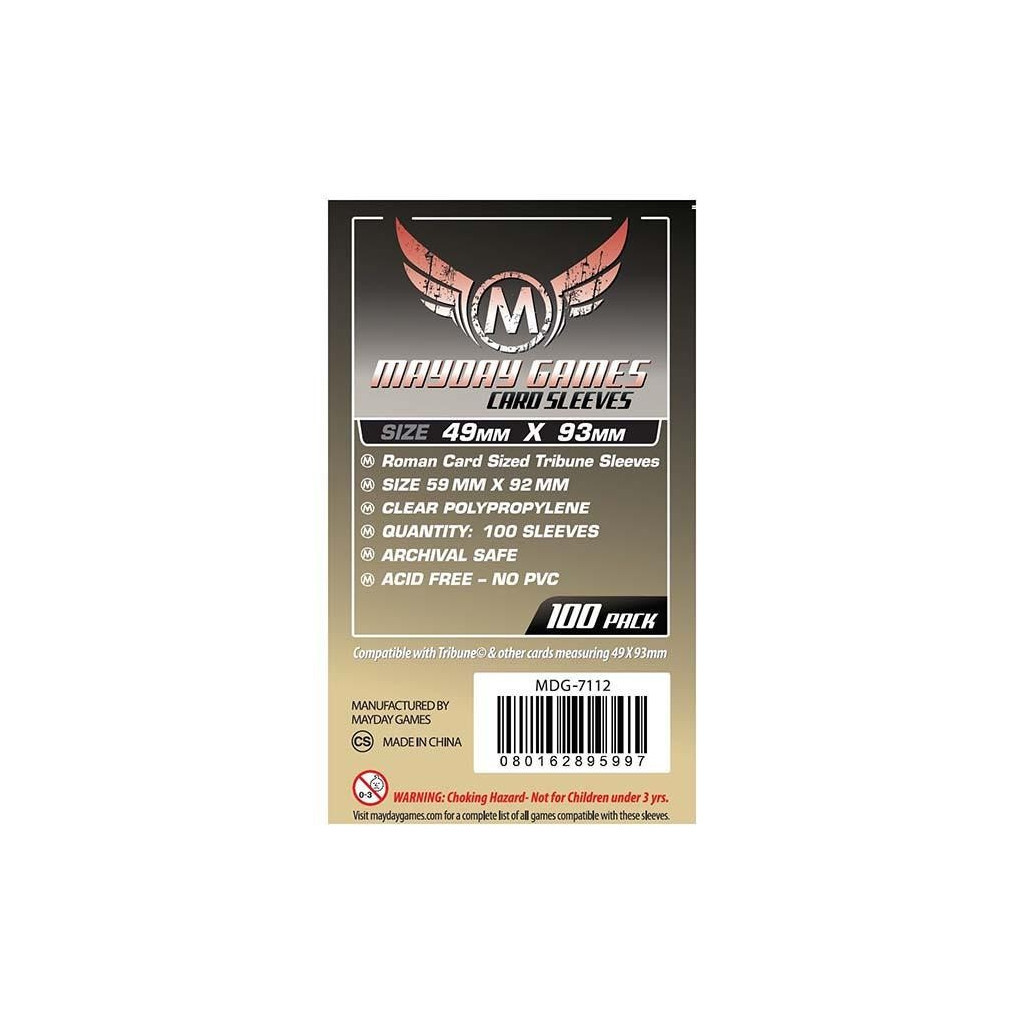 Mayday - Roman Card Sized Tribune Game Sleeves - 49x93mm - 100p