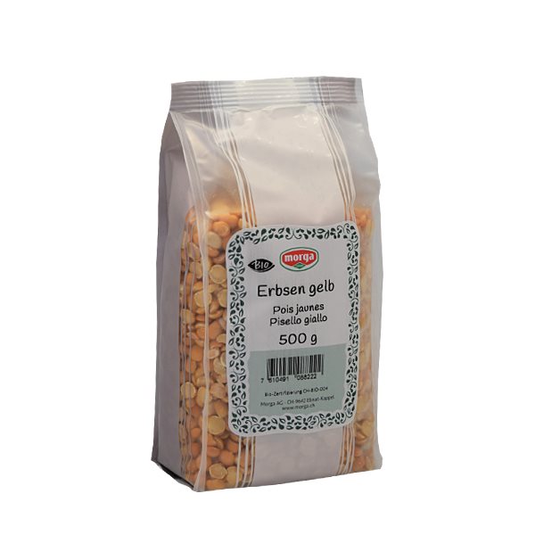 MORGA Erbsen gelb<br>500 g, Beutel, Bio