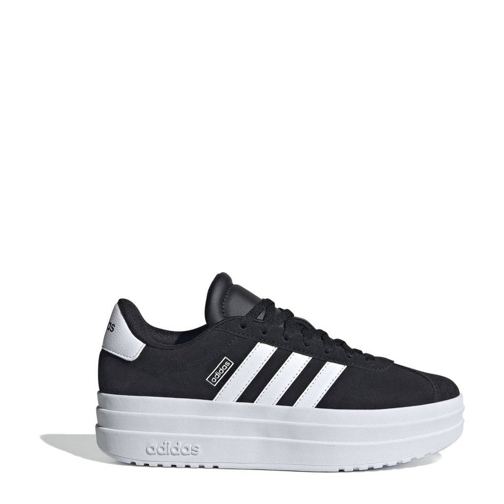 adidas VL Court Bold suède sneakers zwart/wit