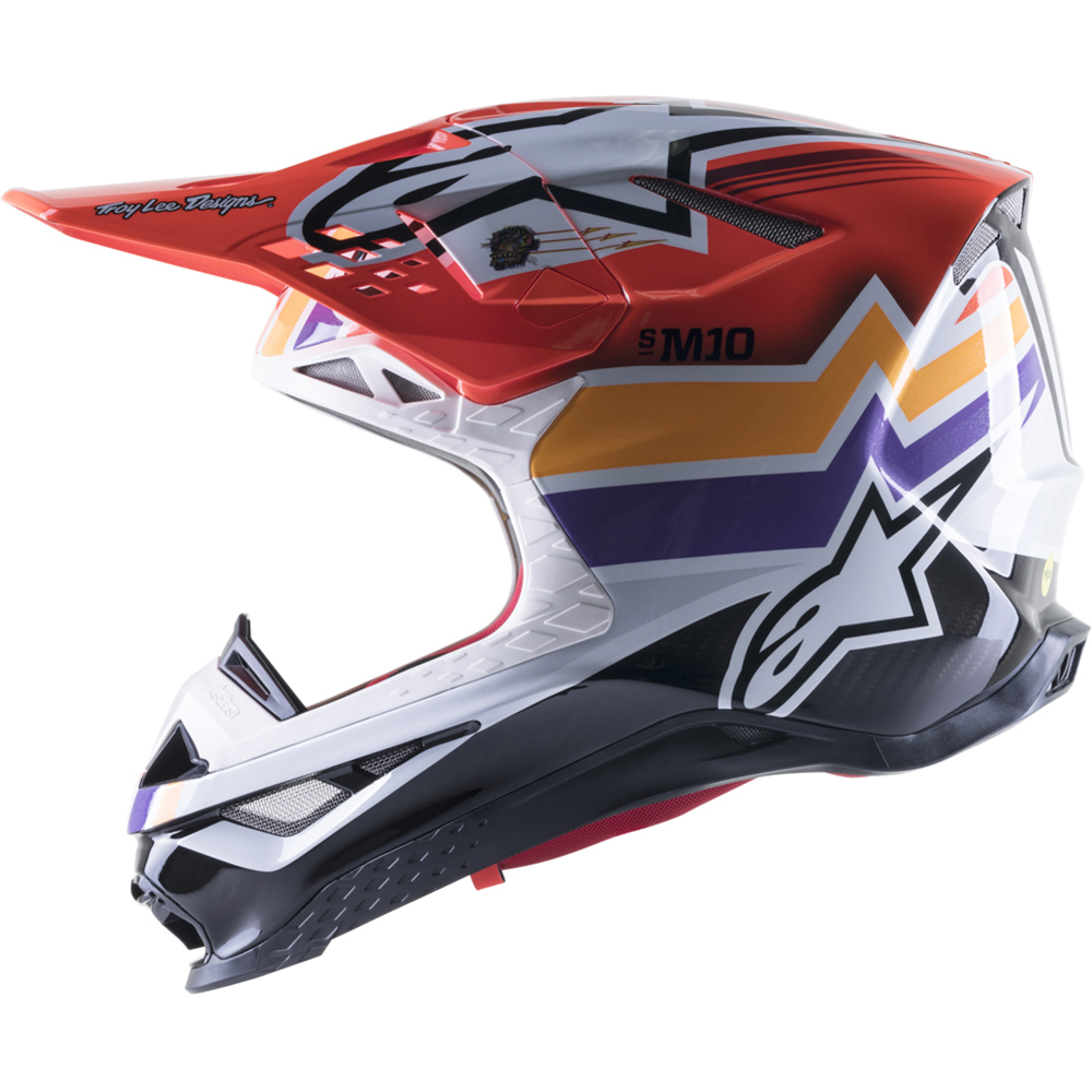 Alpinestars - Casque Supertech S-M10 Troy Lee Design Rouge / Blanc / Jaune / Violet