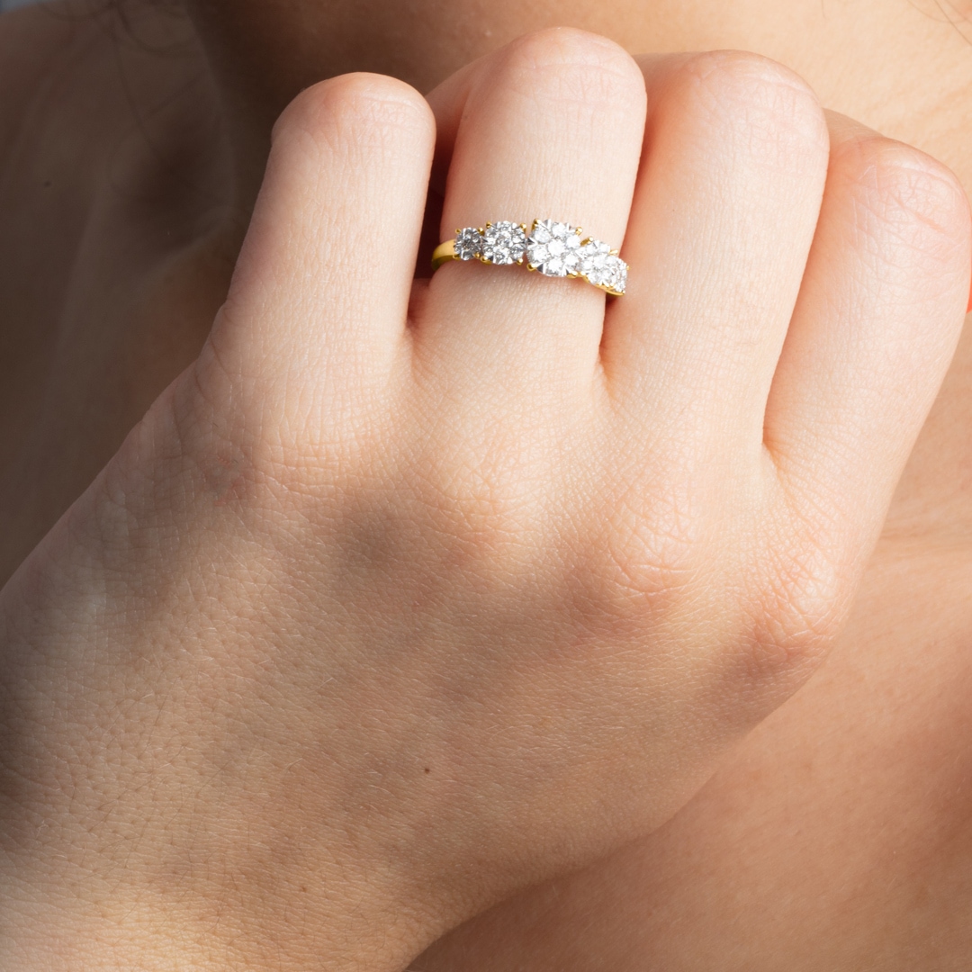Verlobungsring 750/18 K Gelbgold mit Diamanten 0.50 ct H/si by CHRISTIAN