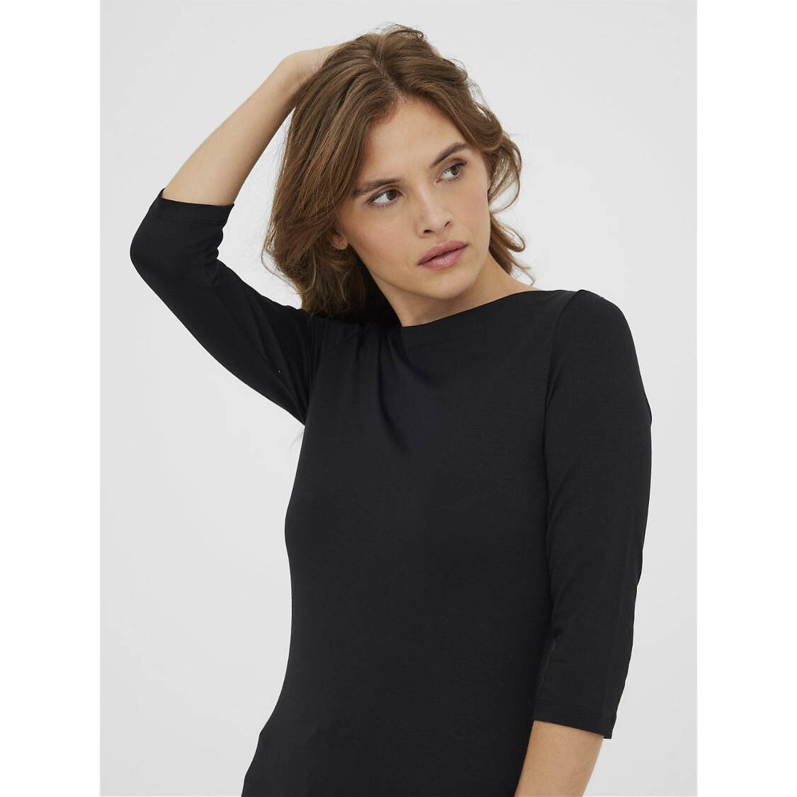 VERO MODA<br>Camiseta com decote canoa e mangas 3/4